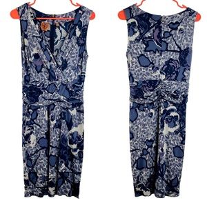 Tory Burch Tierney Dress 100% Silk Floral Raindrop Kenyon Print Size Small